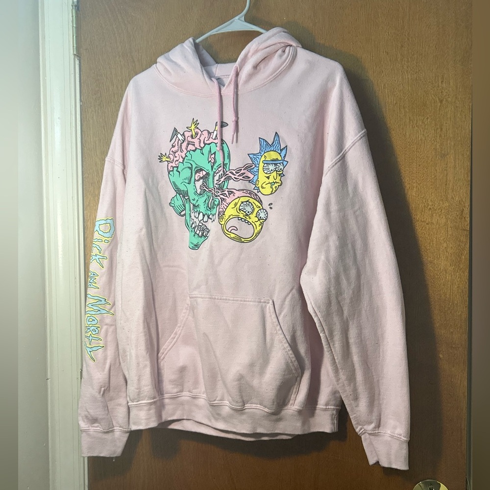 Pink Rick and Morty Graphic Hoodie